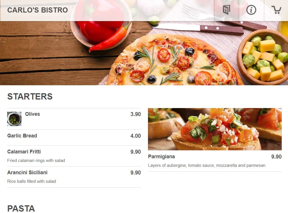 Creating food ordering website